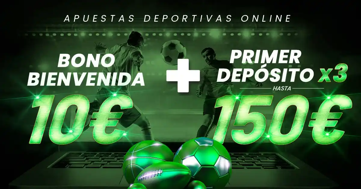Apuestas deportivas en Juegging: bono 10€ + primer depósito x3 hasta 150€