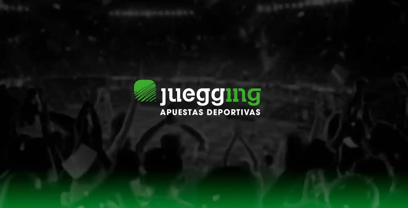 Logo de Juegging apuestas deportivas con fondo de estadio y público celebrando