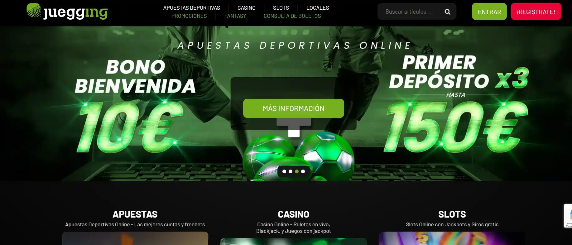 Bono de bienvenida de Juegging con primer depósito x3 hasta 150 € para apuestas online
